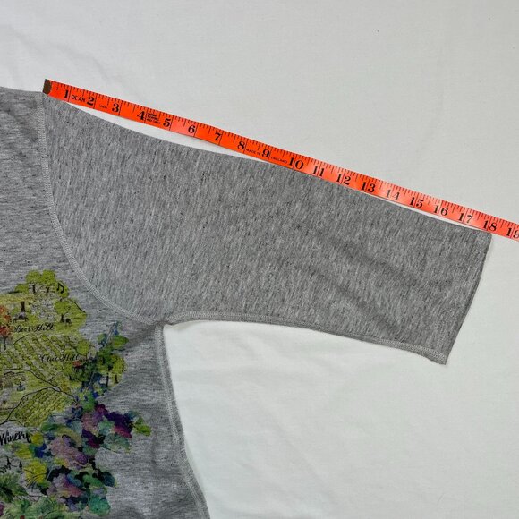 Inoah Winery Graphic Round Neck Jersey Tunic Elbow Sleeves Size L - Picture 11 of 13